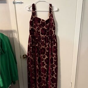 Just Me Burgundy Velvet Maxi Dress